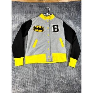 DC Comics Varsity Jacket Teens Gray Black Batman Gothman City University Snap
